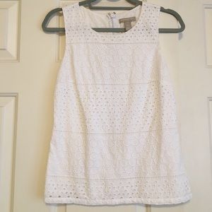 Banana republic white eyelet tank top